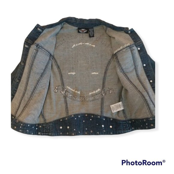Women's Small S Harley-Davidson Denim Jacket 96141-07VW - Picture 8 of 12